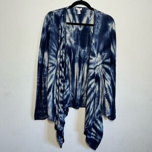 Chicos Womens Silk Nylon Angora Rabbit Waterfall Cover Up Cardigan Size Medium